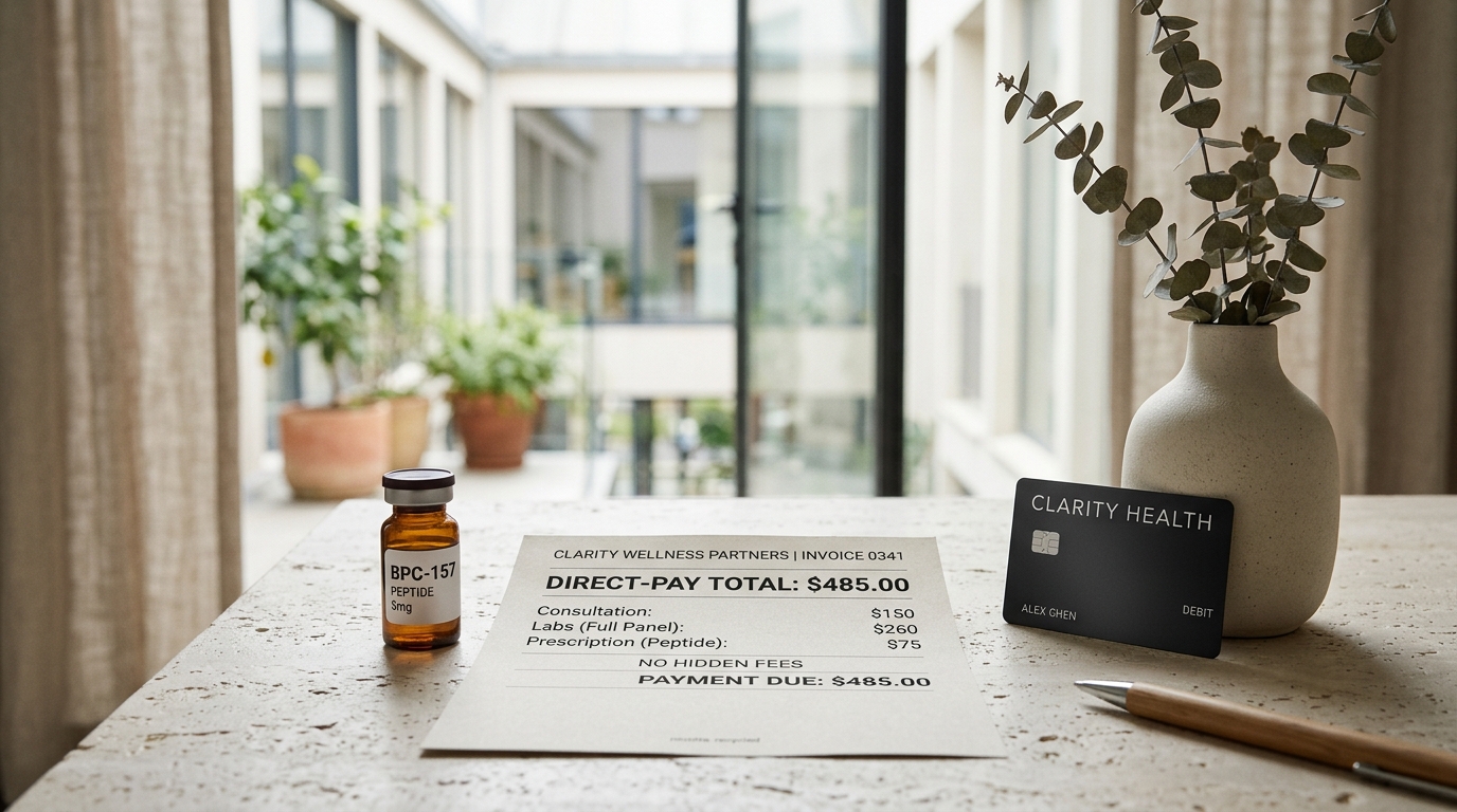 Direct-pay medical invoice demonstrating zero hidden fees and transparent cash pricing