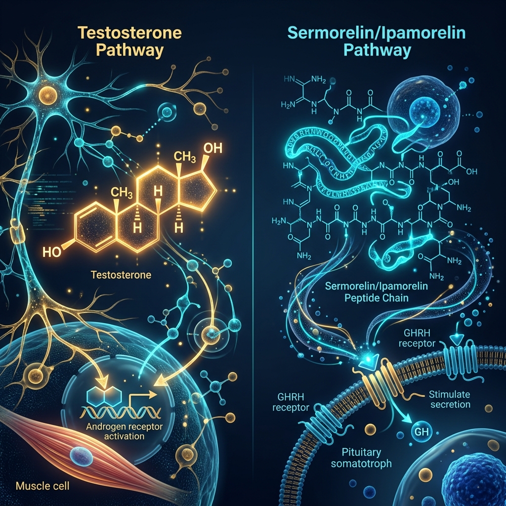 TRT vs Peptides infographic