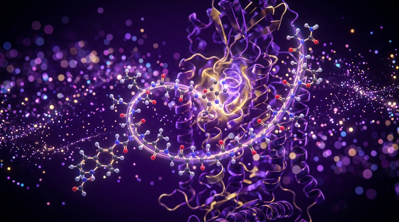 GLP-1 peptide molecular structure visualization